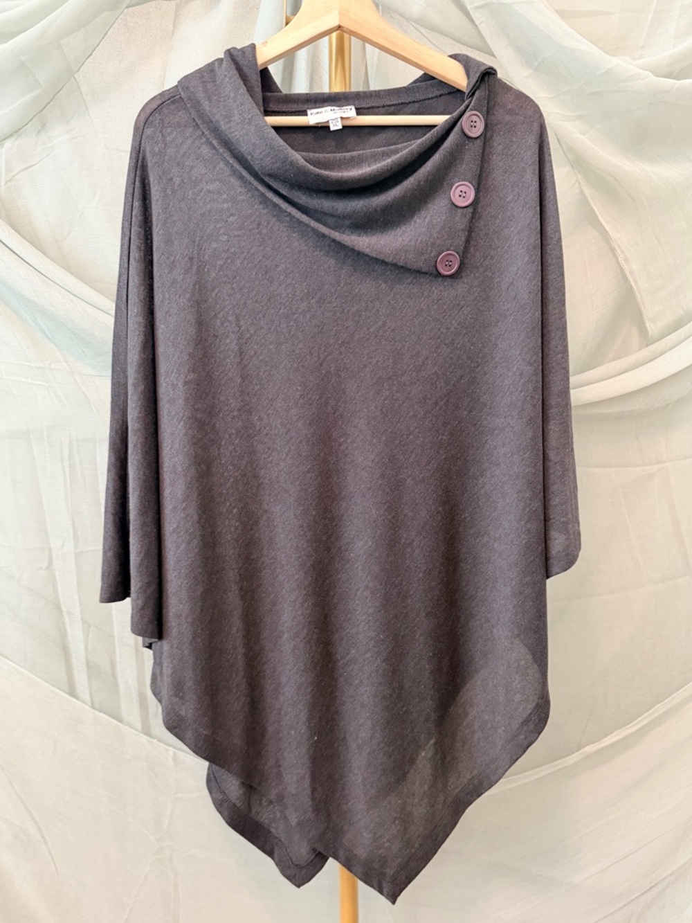 Kate & Mallory Charcoal Gray Knit Poncho